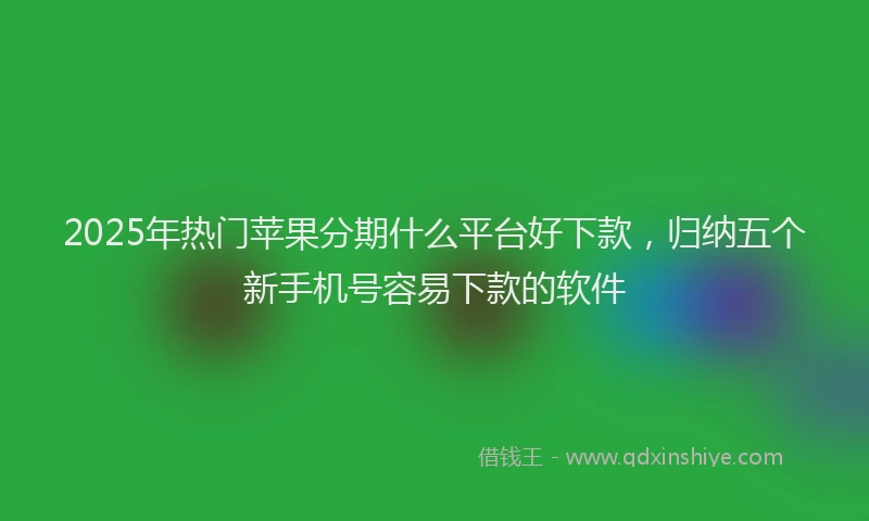 2025年热门苹果分期什么平台好下款，归纳五个新手机号容易下款的软件