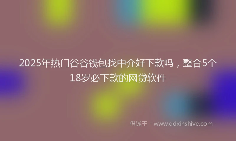 2025年热门谷谷钱包找中介好下款吗，整合5个18岁必下款的网贷软件