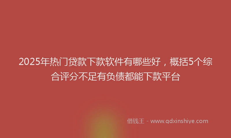 2025年热门贷款下款软件有哪些好，概括5个综合评分不足有负债都能下款平台