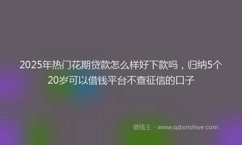 2025年热门花期贷款怎么样好下款吗，归纳5个20岁可以借钱平台不查征信的口子