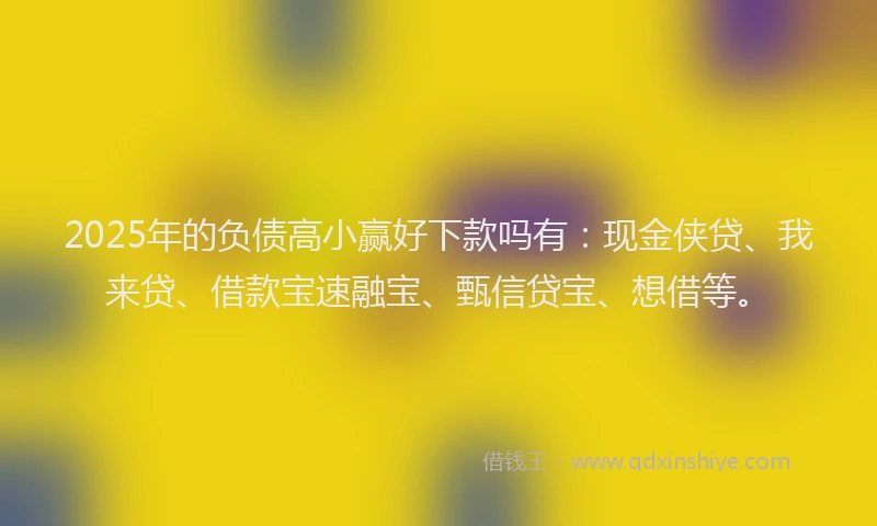 2025年的负债高小赢好下款吗有：现金侠贷、我来贷、借款宝速融宝、甄信贷宝、想借等。