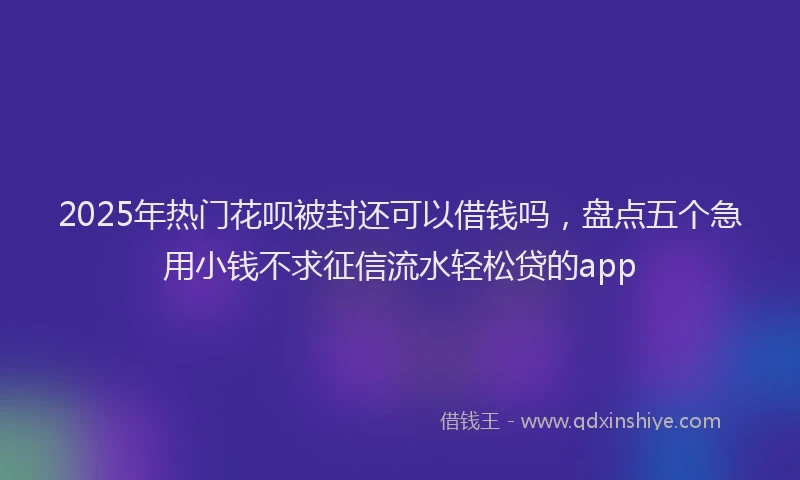 2025年热门花呗被封还可以借钱吗，盘点五个急用小钱不求征信流水轻松贷的app