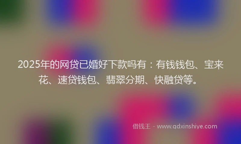 2025年的网贷已婚好下款吗有：有钱钱包、宝来花、速贷钱包、翡翠分期、快融贷等。