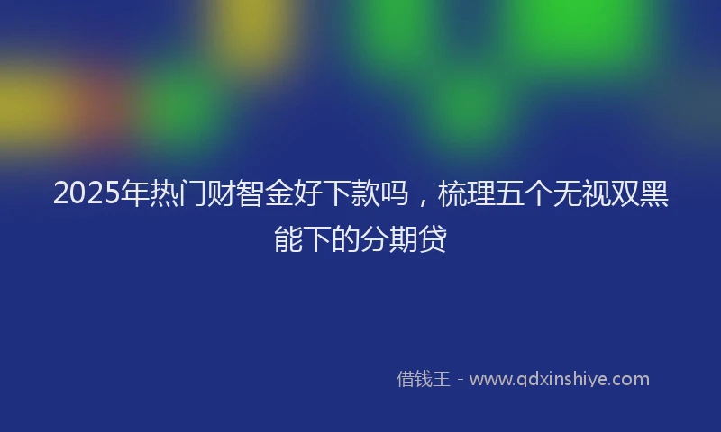 2025年热门财智金好下款吗，梳理五个无视双黑能下的分期贷