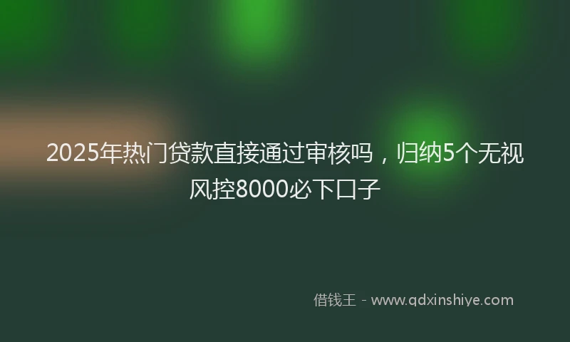 2025年热门贷款直接通过审核吗，归纳5个无视风控8000必下口子
