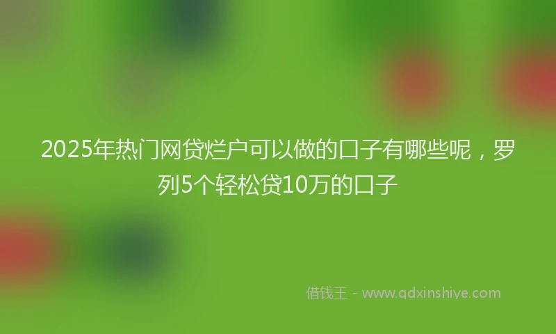 2025年热门网贷烂户可以做的口子有哪些呢，罗列5个轻松贷10万的口子