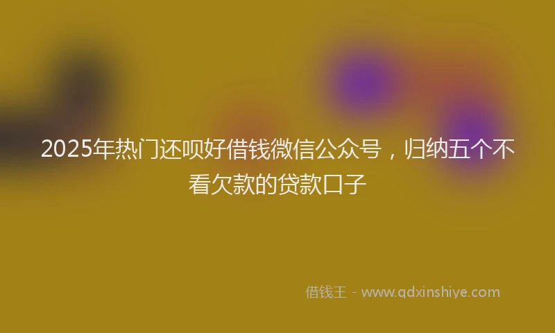 2025年热门还呗好借钱微信公众号，归纳五个不看欠款的贷款口子