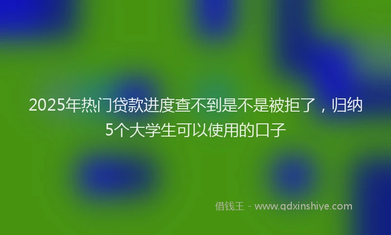 2025年热门贷款进度查不到是不是被拒了，归纳5个大学生可以使用的口子