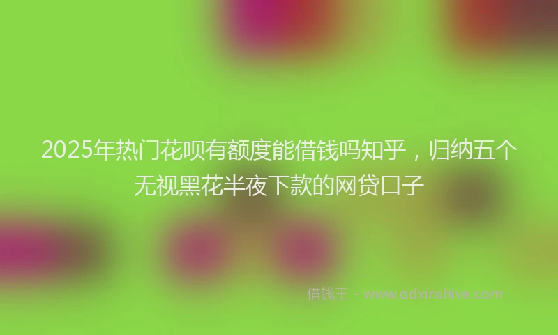 2025年热门花呗有额度能借钱吗知乎，归纳五个无视黑花半夜下款的网贷口子