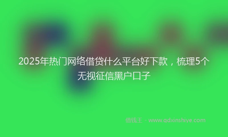 2025年热门网络借贷什么平台好下款，梳理5个无视征信黑户口子