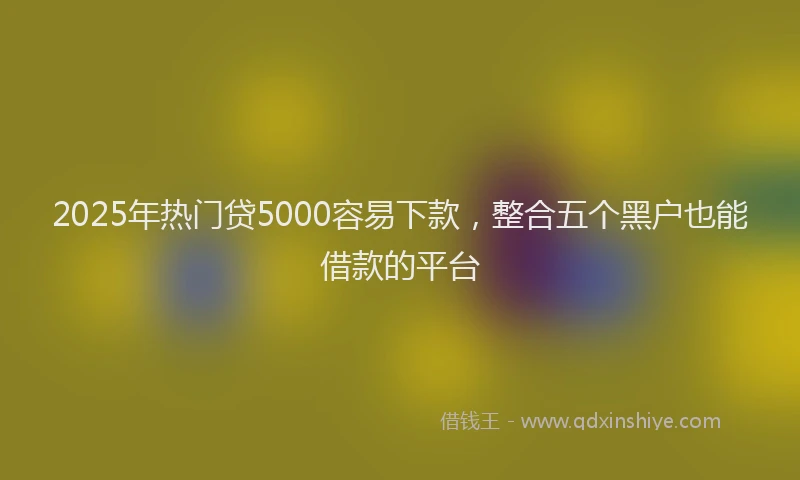 2025年热门贷5000容易下款，整合五个黑户也能借款的平台