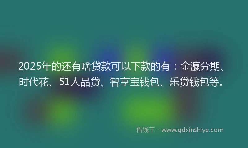 2025年的还有啥贷款可以下款的有：金瀛分期、时代花、51人品贷、智享宝钱包、乐贷钱包等。