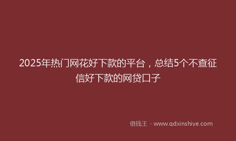 2025年热门网花好下款的平台，总结5个不查征信好下款的网贷口子