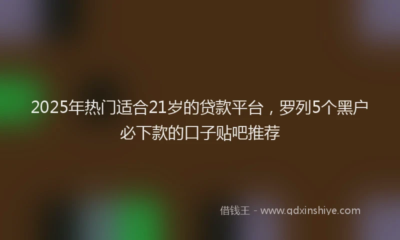 2025年热门适合21岁的贷款平台，罗列5个黑户必下款的口子贴吧推荐