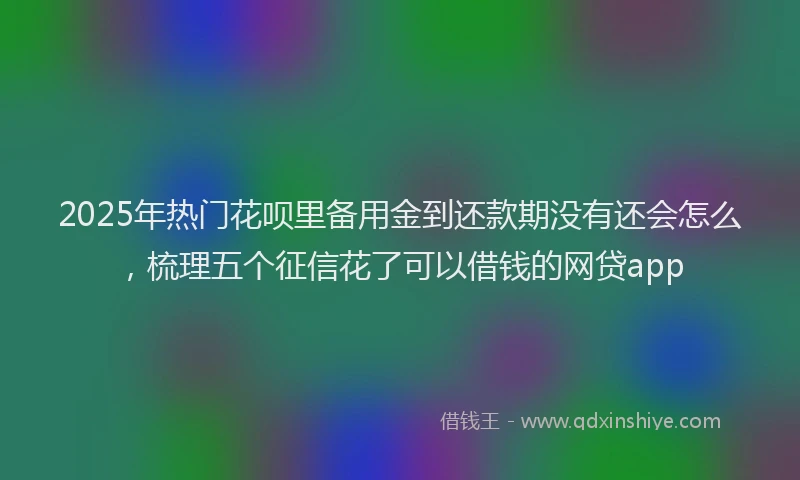 2025年热门花呗里备用金到还款期没有还会怎么，梳理五个征信花了可以借钱的网贷app