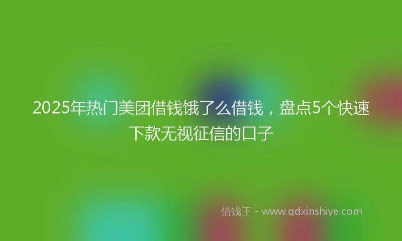 2025年热门美团借钱饿了么借钱，盘点5个快速下款无视征信的口子