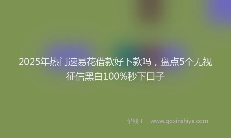 2025年热门速易花借款好下款吗，盘点5个无视征信黑白100%秒下口子