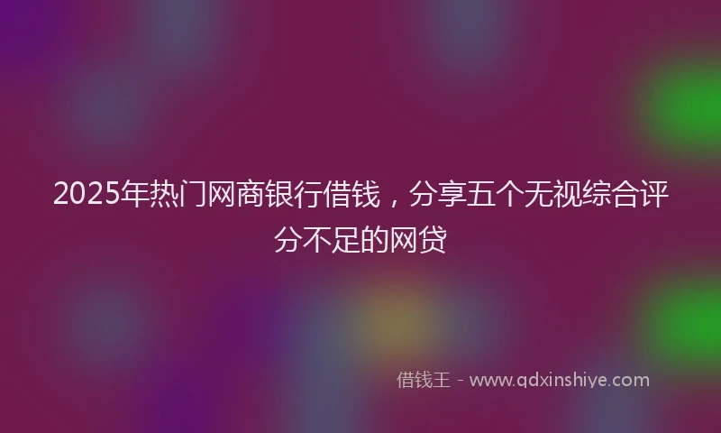 2025年热门网商银行借钱，分享五个无视综合评分不足的网贷
