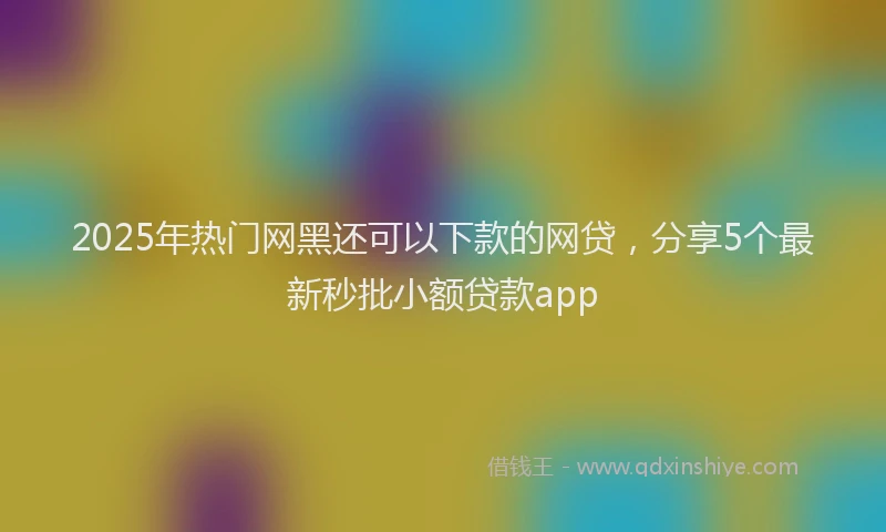 2025年热门网黑还可以下款的网贷，分享5个最新秒批小额贷款app