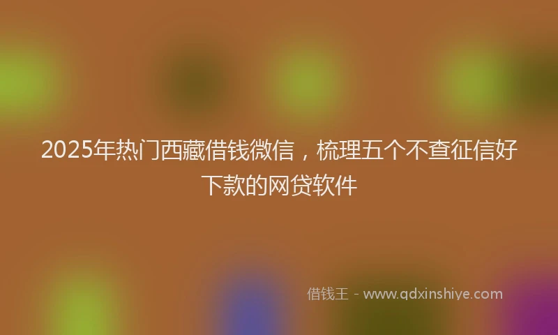 2025年热门西藏借钱微信，梳理五个不查征信好下款的网贷软件