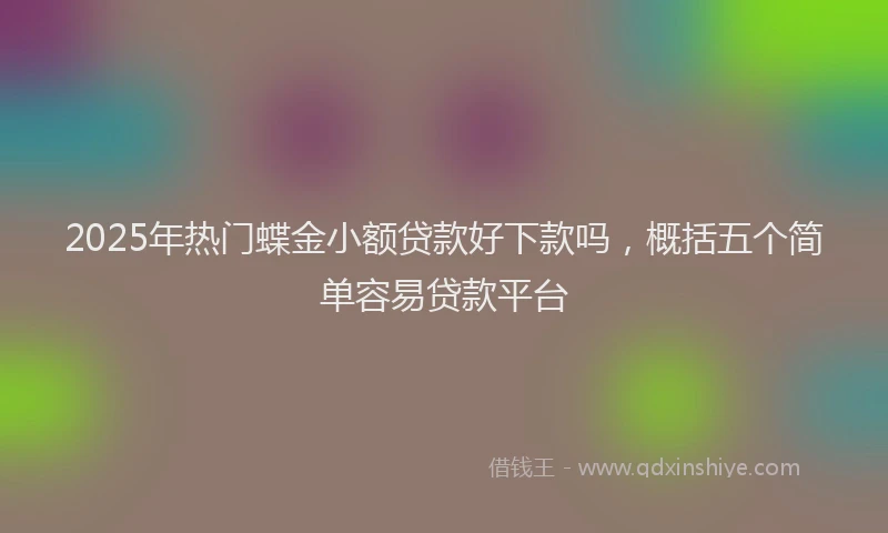 2025年热门蝶金小额贷款好下款吗，概括五个简单容易贷款平台
