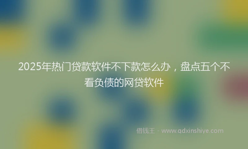 2025年热门贷款软件不下款怎么办，盘点五个不看负债的网贷软件