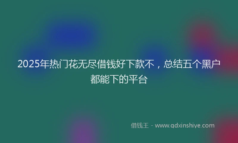 2025年热门花无尽借钱好下款不，总结五个黑户都能下的平台