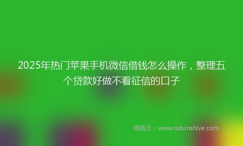 2025年热门苹果手机微信借钱怎么操作，整理五个贷款好做不看征信的口子
