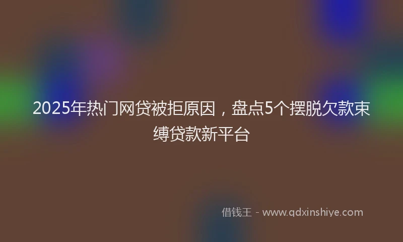 2025年热门网贷被拒原因，盘点5个摆脱欠款束缚贷款新平台