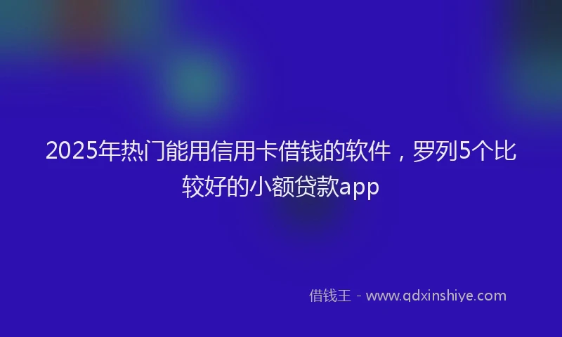 2025年热门能用信用卡借钱的软件，罗列5个比较好的小额贷款app
