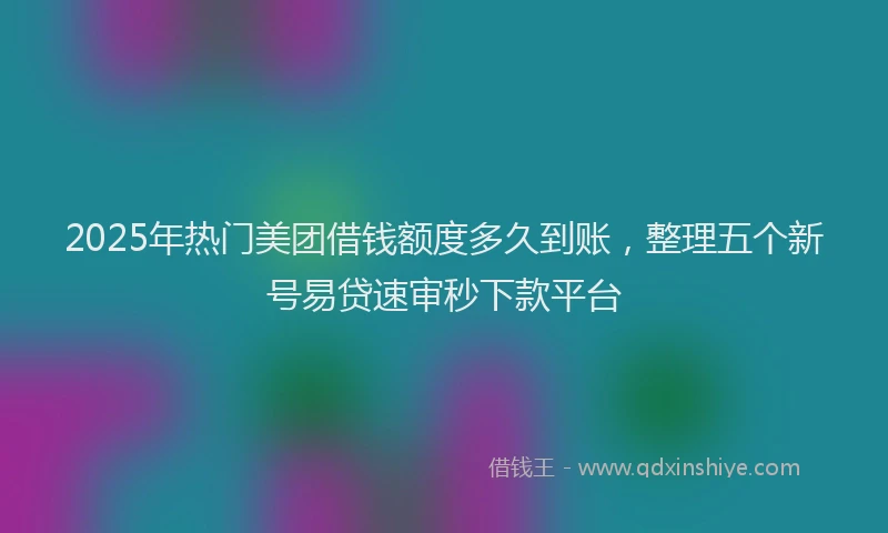 2025年热门美团借钱额度多久到账，整理五个新号易贷速审秒下款平台