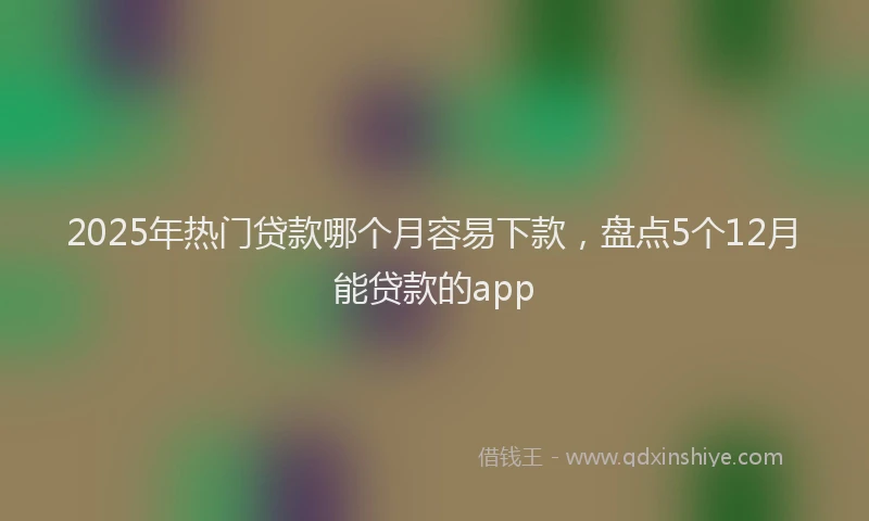 2025年热门贷款哪个月容易下款，盘点5个12月能贷款的app