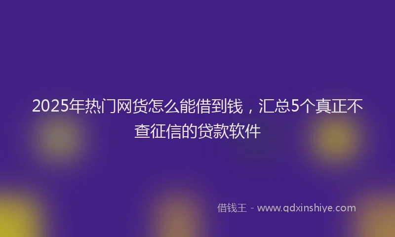 2025年热门网货怎么能借到钱，汇总5个真正不查征信的贷款软件