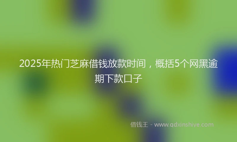 2025年热门芝麻借钱放款时间，概括5个网黑逾期下款口子