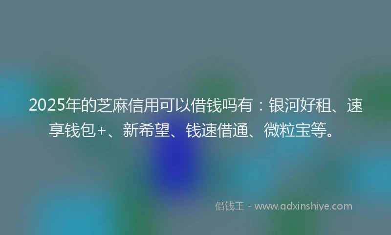 2025年的芝麻信用可以借钱吗有：银河好租、速享钱包+、新希望、钱速借通、微粒宝等。