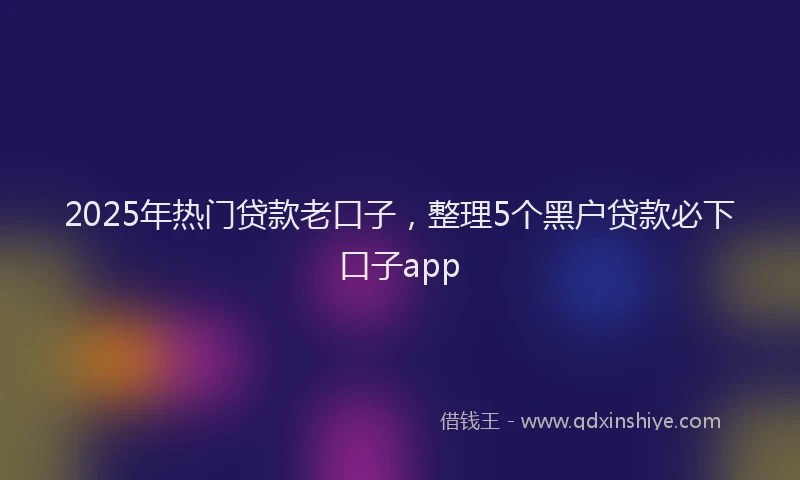 2025年热门贷款老口子，整理5个黑户贷款必下口子app