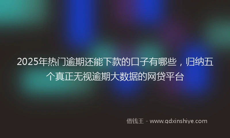 2025年热门逾期还能下款的口子有哪些，归纳五个真正无视逾期大数据的网贷平台