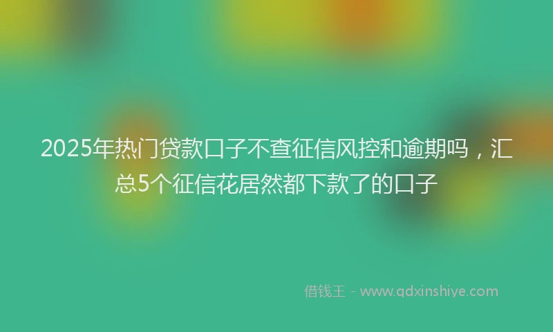 2025年热门贷款口子不查征信风控和逾期吗，汇总5个征信花居然都下款了的口子