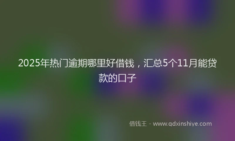 2025年热门逾期哪里好借钱,汇总5个11月能贷款的口子