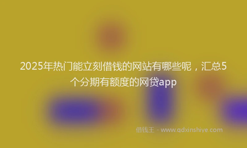 2025年热门能立刻借钱的网站有哪些呢，汇总5个分期有额度的网贷app