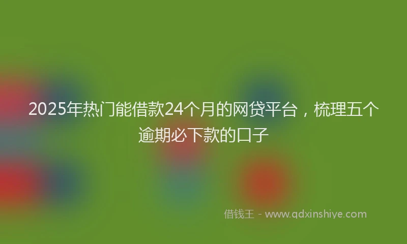 2025年热门能借款24个月的网贷平台，梳理五个逾期必下款的口子