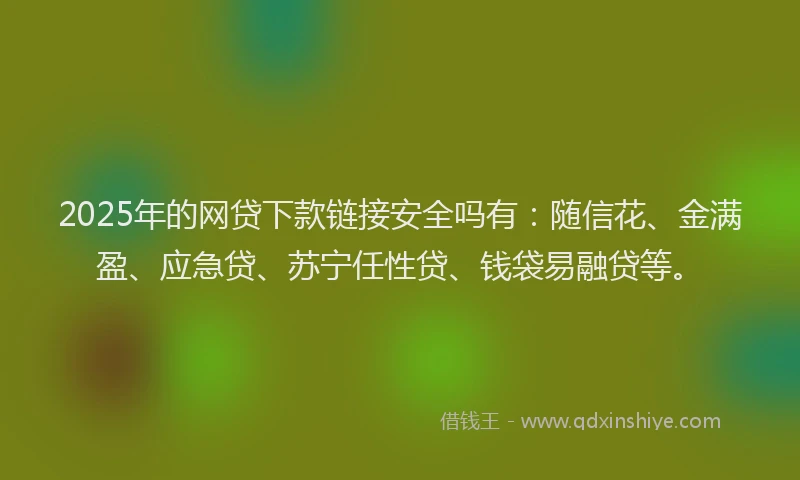 2025年的网贷下款链接安全吗有：随信花、金满盈、应急贷、苏宁任性贷、钱袋易融贷等。