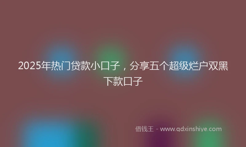 2025年热门贷款小口子，分享五个超级烂户双黑下款口子