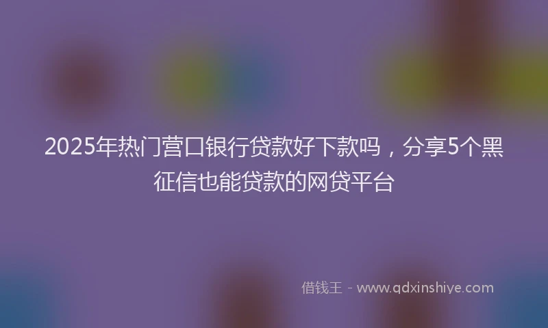 2025年热门营口银行贷款好下款吗，分享5个黑征信也能贷款的网贷平台
