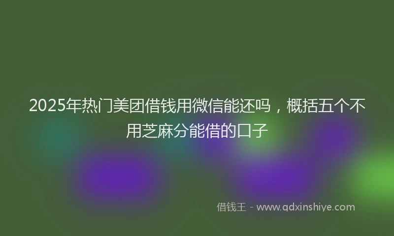 2025年热门美团借钱用微信能还吗，概括五个不用芝麻分能借的口子