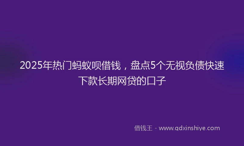 2025年热门蚂蚁呗借钱，盘点5个无视负债快速下款长期网贷的口子