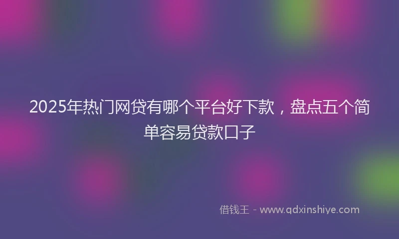 2025年热门网贷有哪个平台好下款，盘点五个简单容易贷款口子