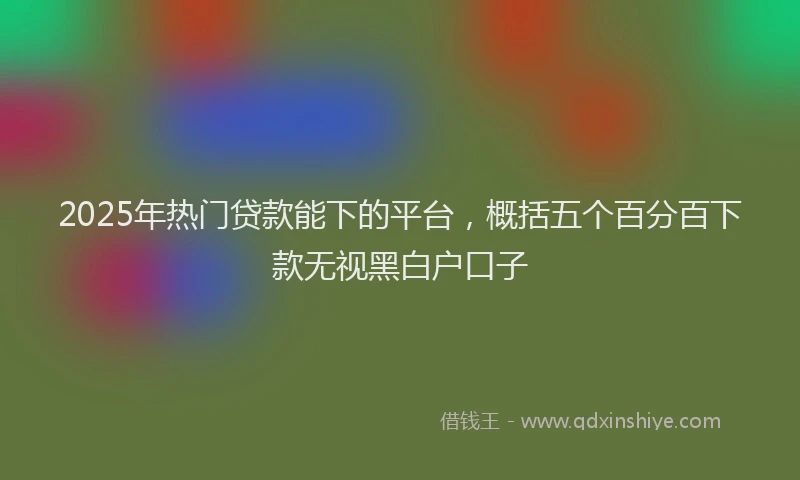 2025年热门贷款能下的平台，概括五个百分百下款无视黑白户口子