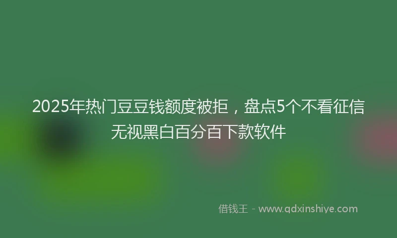 2025年热门豆豆钱额度被拒，盘点5个不看征信无视黑白百分百下款软件