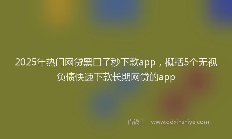 2025年热门网贷黑口子秒下款app，概括5个无视负债快速下款长期网贷的app